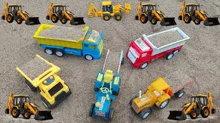 JCB 3DX Fully Loading Sand TATA Dumper Ashok Leyland Tipper Truck Accident Pulling Out Crane ? CSToy