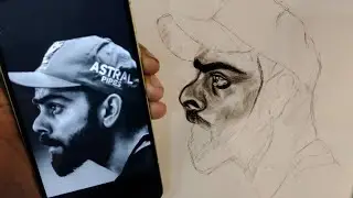 Virat Kohli 😎 basic tarike shading drawing charcoal pencil drawing 🥰