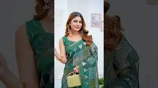 Bold & Beautiful: Geometric Green Chanderi Silk Saree | Jya Pamper Yourself