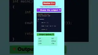 C++ Code Quiz ?? 🔷 Bitwise operators in CPP 
