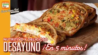 ¿Tienes pan y unas verduras? Prueba este nutritivo desayuno ¡En 5 minutos! - Cocina Vegan Fácil