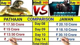 Pathaan Day 14 vs Jawan Day 14 Only Second week day wise official hindi belt total comparison।।