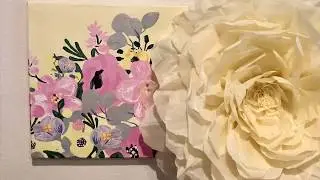 Quick Cheap Easy Spring Decor, DIY Flower Canvas Picture, Walmart Tablecloth and Michael&rsquo;s Canvas