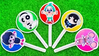 Satisfying videos Some Lot's of BIG Candy Shop lollipops Hogi Poki Pinkfong Rainbow Powerpuff Girls