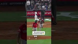 He was NOT expecting the catcher 😂 #redsox #catcher #pitcher #scare #baseball #mlb
