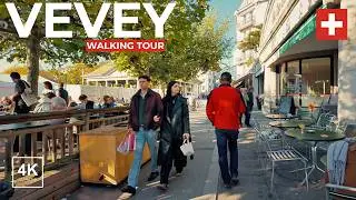 Vevey, Switzerland 🇨🇭 | 4K Walking Tour Along Lake Geneva (2025)