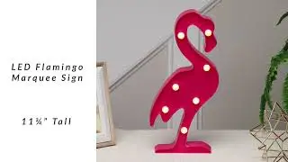 LED Lighted Flamingo Marquee Wall Art - 11.75