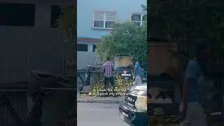 hold a coconut in your hand and start to chop