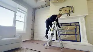 Shiplap and fireplace - Iron Ore Accent Wall