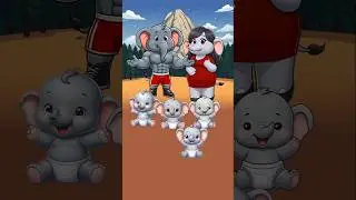 Ibu gajah melahirkan anak [Elephant family] #shorts #goblin #animation