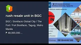 rush resale unit in BGC