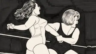 Comic book artist Jamie Hernandez drawings of women wrestlers Prt.2