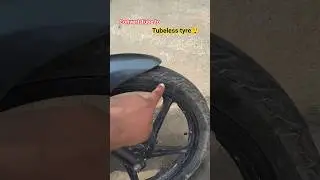 Convert Tube to Tubeless Tyre😲 #shorts #automobile #bike #trending