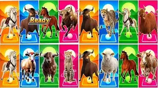 Ferdinand 🆚 Funny Cow 🆚 Funny Mammoth 🆚 Funny Horse | Coffin Dance | Tiles Hop