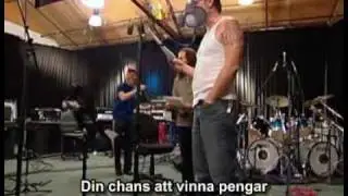 Metallica recording a promo for a radio contest