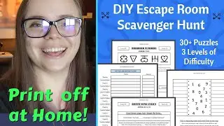 DIY ESCAPE ROOM you can PRINT AT HOME! Scavenger Hunt style with over 30 Puzzles and Ciphers!