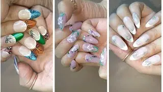 3 Designs Almond Shape Presson nails tutorial for beginners DIY #pressonnails #manicure #nailart 
