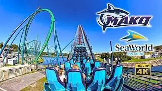 Mako Roller Coaster On Ride Back Seat 4K POV SeaWorld Orlando 2025 10 12