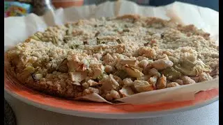 Песочный насыпной пирог с ревенем.Sand pie with rhubarb.