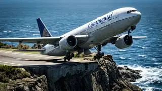 Very Rare! The Continental Boeing 777 Takeoff From A Short Runway