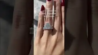 4ct Emerald cut Diamond with trapezoid side stones diamond ring🩷  Full video on my channel!