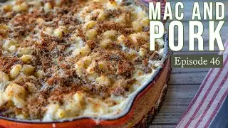 Макароны с тушеной свининой и сыром