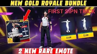 ONLY FIRST SPIN TRICK  NEW GYM BUNDLE IN GOLD ROYAL #freefire #newgoldroyal