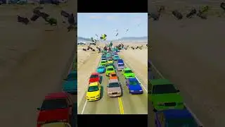 Big Truck Crashes Into Many Cars on the Road  #TruckCrash #CarDestruction #VehicleMayhem #epiccrash