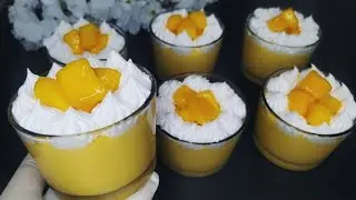 تحلية مانجا 🥭 ب٣ مكونات ❗سهلة ومنعشة بدون فرن وفى دقائق هتحضريها والطعم رهيب