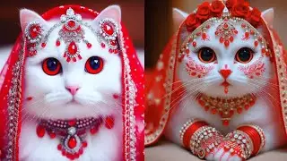 Cat in lehenga| cat bridal look |bride |bridal |makeup| makeup cats |fashion| kinza zia collection