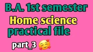 B.A.1st semester Home Science ki practical file/File for all university/B.A.ki file kaise bnaye