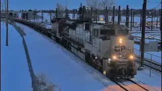SUPER RARE! CP 7021 Veteran unit leading CP Ballast train Northbound at Anderson Station.