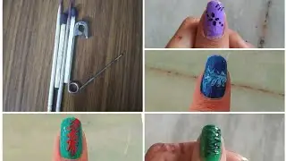 easy 💅home||nailart in||YouTube an||trending nails |viral pro3d painting with||colorfull nail polish