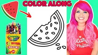 Color a Watermelon With Me Using Crayons | COLOR ALONG WITH KIMMI