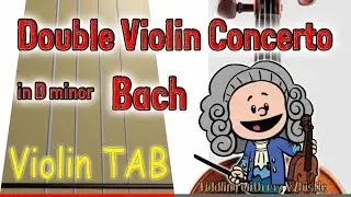 Double Violin Concerto in D minor - Bach - Play Along Tab Tutorial