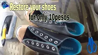 Shoe color restoration (Fabric dye) for 10pesos only | how to dye shoes | ea vlogs