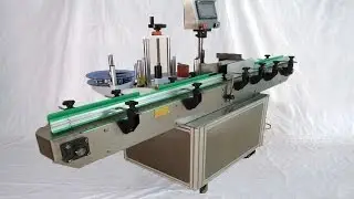 Automatic labeling machine round bottles jars cans labeller equipment бутылки маркировки машины