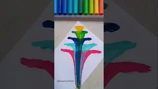 DIY Thread Art 🌈| String pull Art 🤩💕#shorts #painting #watercolor #diy #drawing #threadart #ytshorts