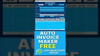 #shorts Auto Invoice Maker Free Tool | Generate Invoice in 1 Click (PDF & Excel) #excel #exceltips