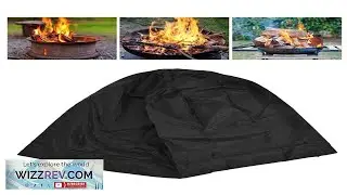 Fire Pit Cover Round Black Waterproof Dustproof Polyester Fiber Firepit Cover JY