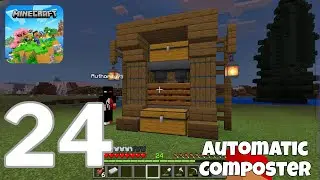 Minecraft Survival Series - Automatic Composter Setup - Bone Meal Farm & Redstone Build - Part 24
