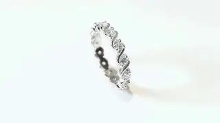 Sterling Silver Wave Tennis Eternity Band SBGR00364