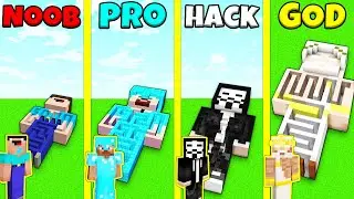 Minecraft Battle: STATUE MAZE BUILD CHALLENGE - NOOB vs PRO vs HACKER vs GOD / Animation