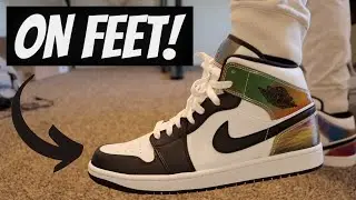 Распаковка кроссовок Air Jordan 1 Mid Heat Reactive + на ногах!