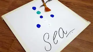 Abstract Sea Painting | Acrylic Painting Step by Step | Day #13