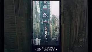 publicidade da etherlite no Time Square - USA
