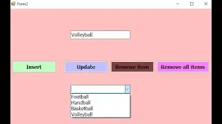 c# tutorial for beginners: insert update remove and remove all items in comboBox without database