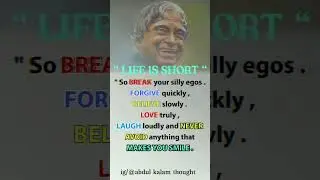 Life is short😱🥺 /  APJ Abdul kalam Quotes #kalam  #shorts