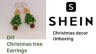 SHEIN Christmas decor Unboxing || Beaded Christmas Tree earrings