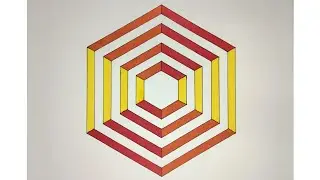 Geometric Hexagon Design || Geometric Shape Art | Isometric | Geometric Shapes Wall Art